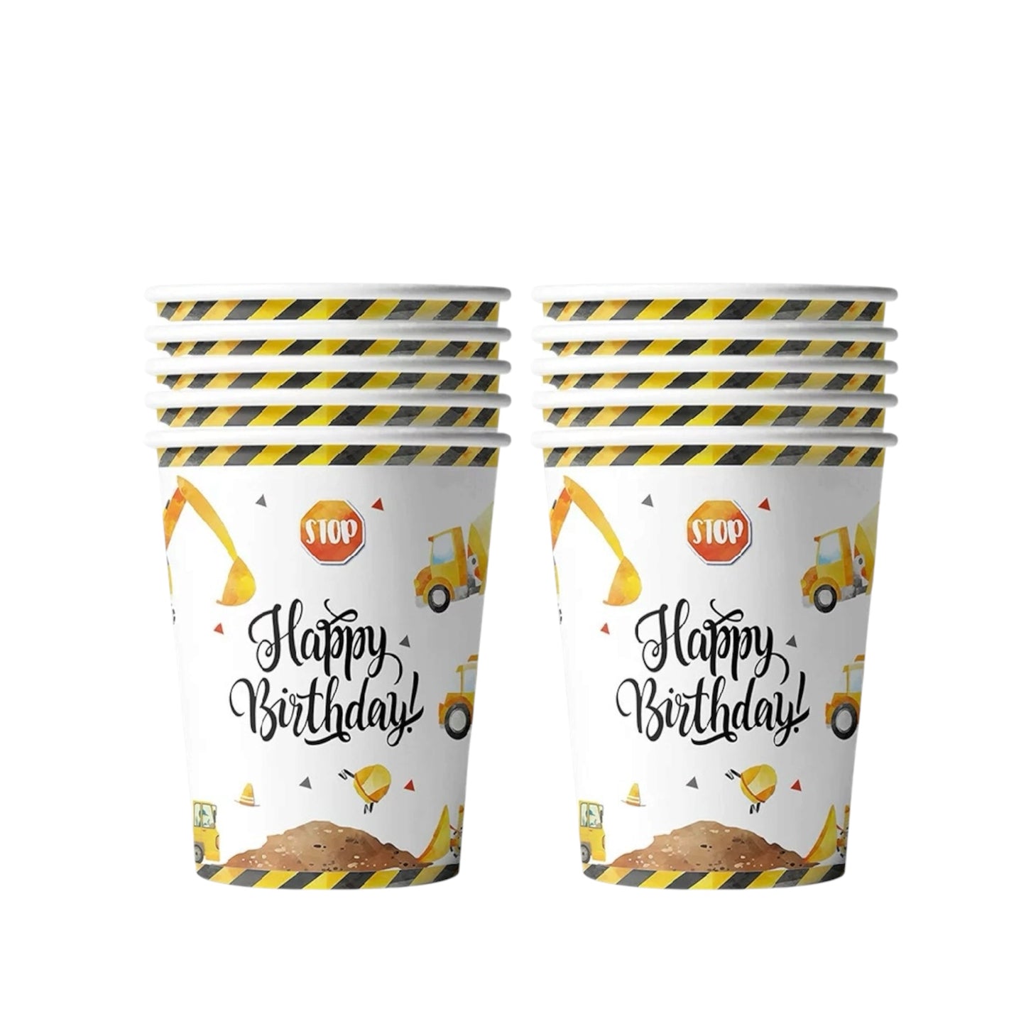 Construction Cups - 10 Pcs