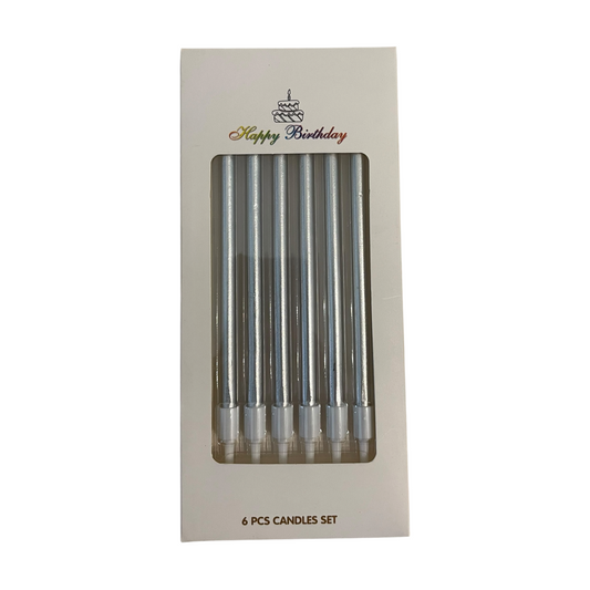 Silver Candles - 6 Pcs