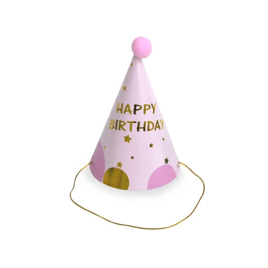 Pink Happy Birthday Hat - 1 Pc