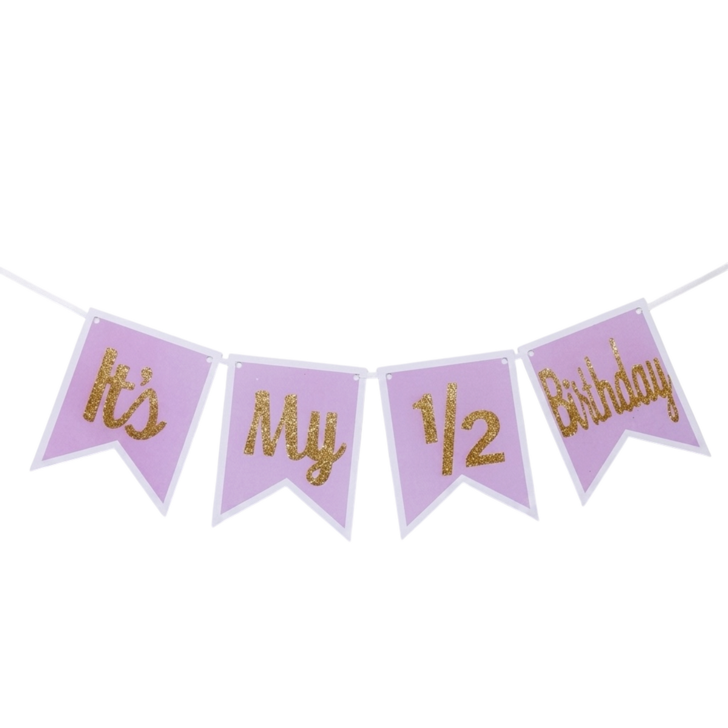Pink Half Birthday Banner