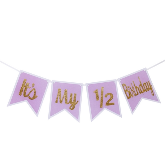 Pink Half Birthday Banner