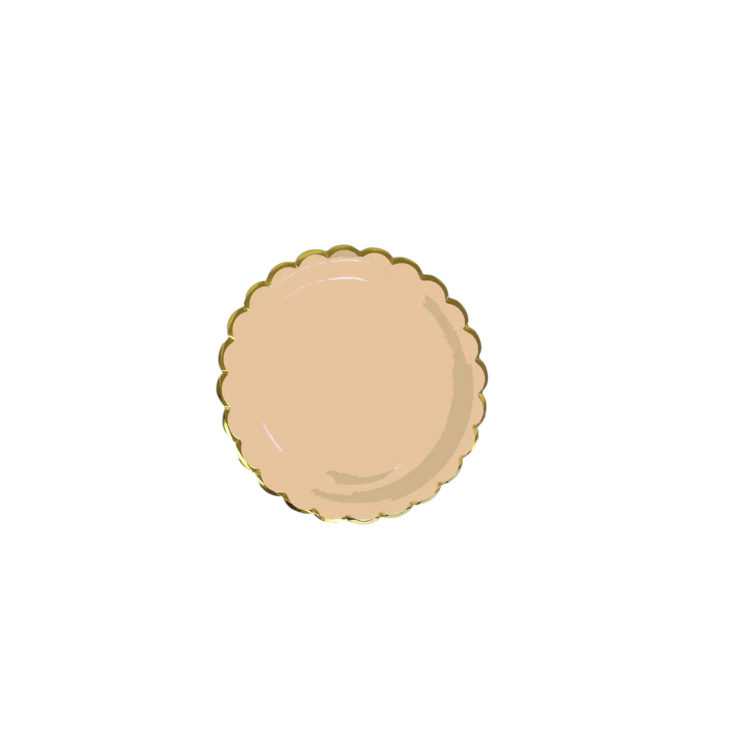 Peach With Gold Small Plates - 10 Pcs