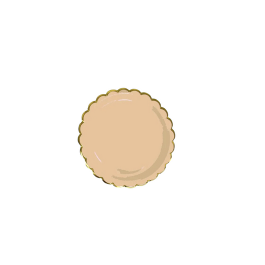 Peach With Gold Small Plates - 10 Pcs