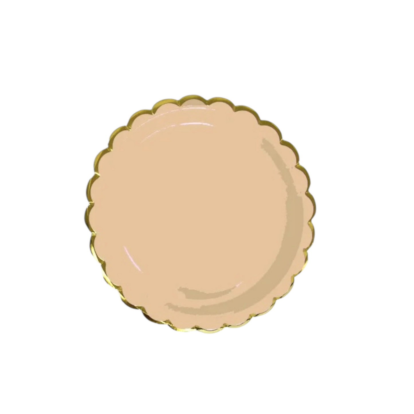 Peach With Gold Big Plates - 10 Pcs