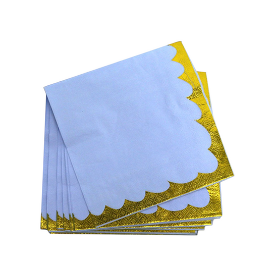 Blue with Gold Napkins- 20 Pcs