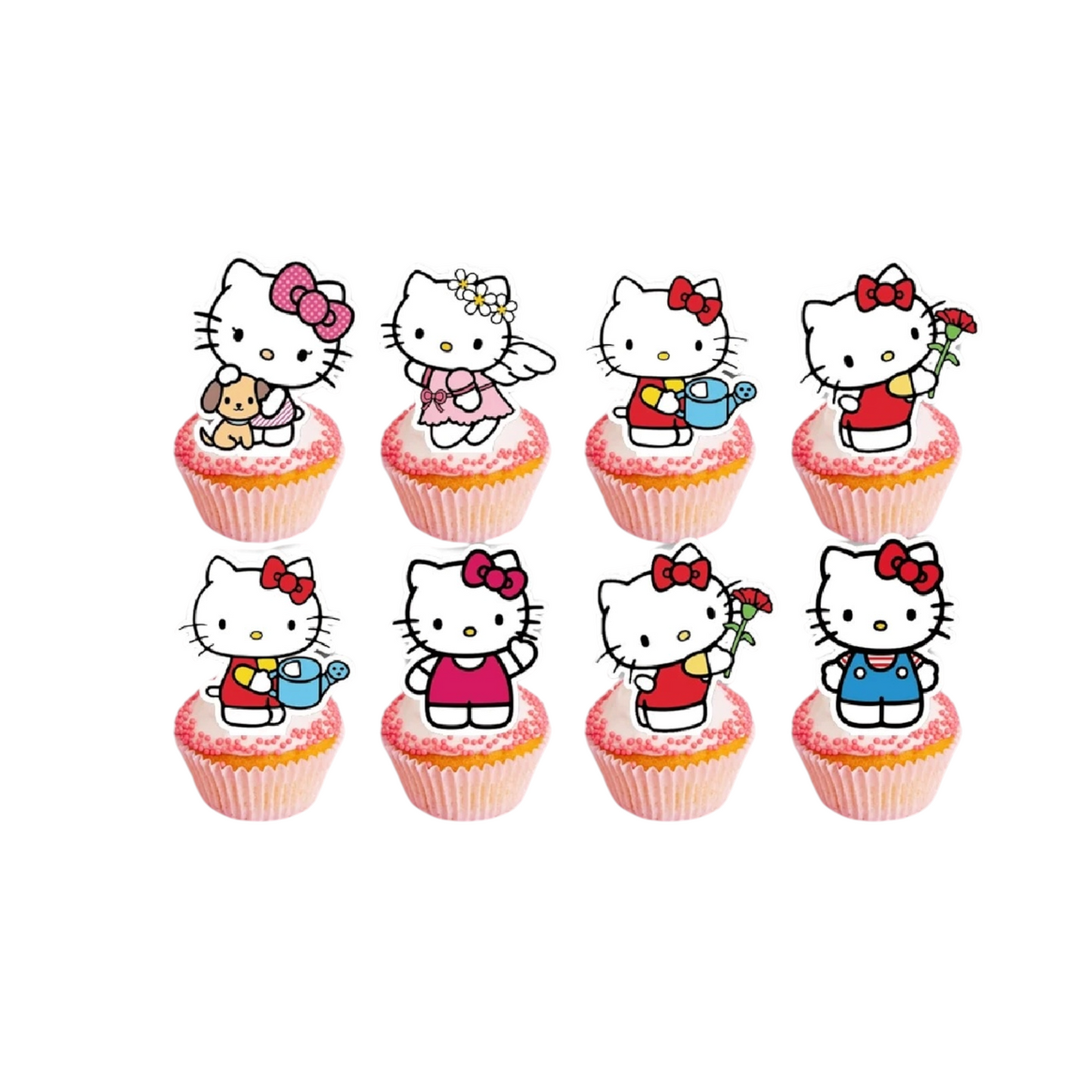Hello Kitty Cupcake Toppers - 24 Pcs
