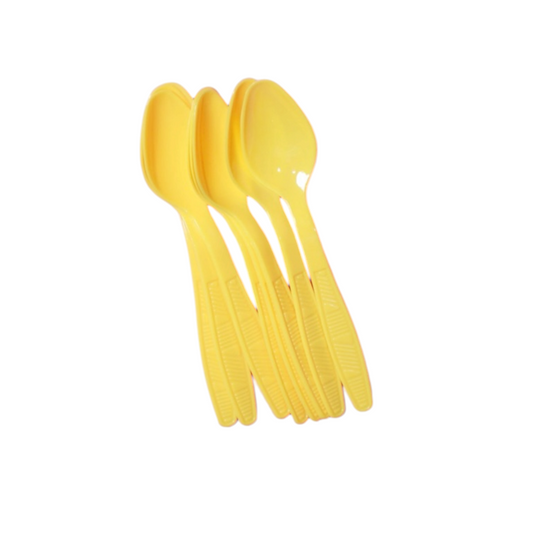 Yellow Plastic Spoons - 8 Pcs