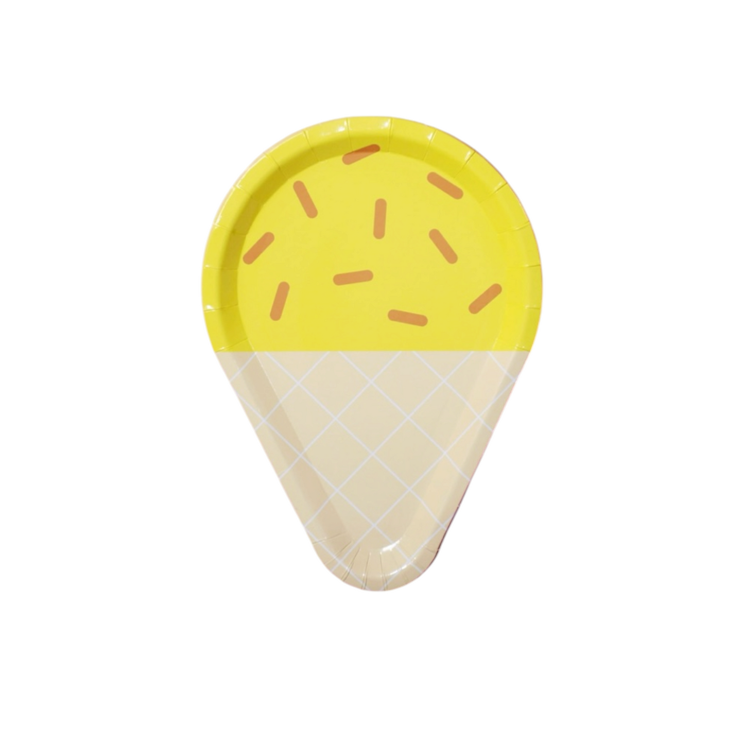 Yellow Ice Cream Plates - 8Pcs
