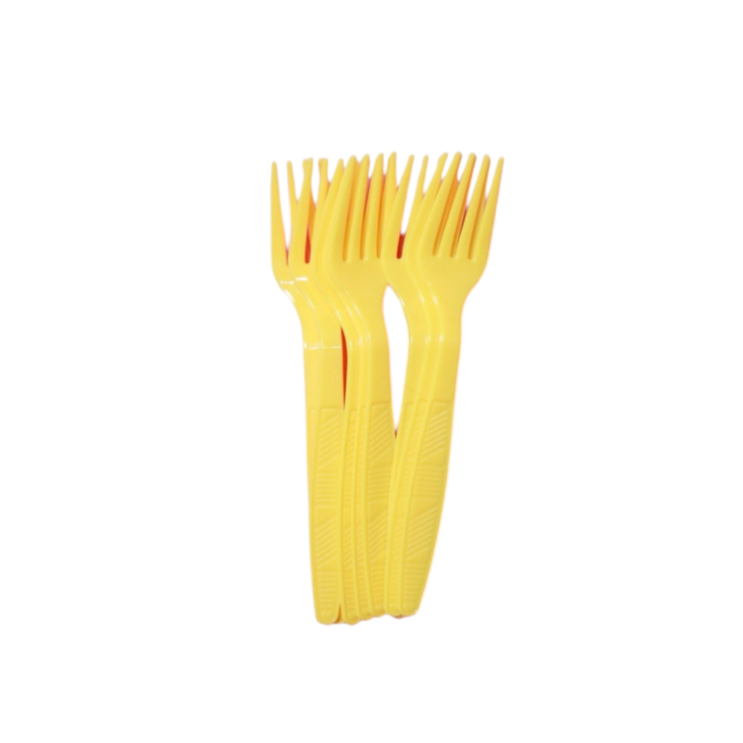 Yellow Plastic Forks - 8Pcs