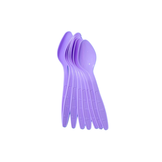 Purple Plastic Spoons - 8 Pcs