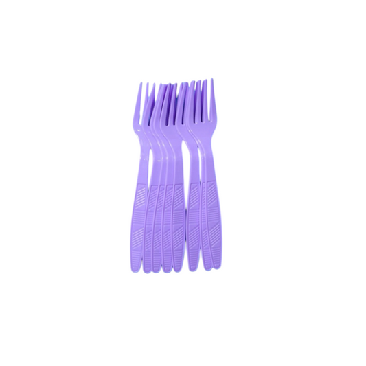 Purple Plastic Forks - 8 Pcs