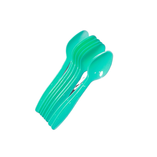 Green Plastic Spoons - 8Pcs