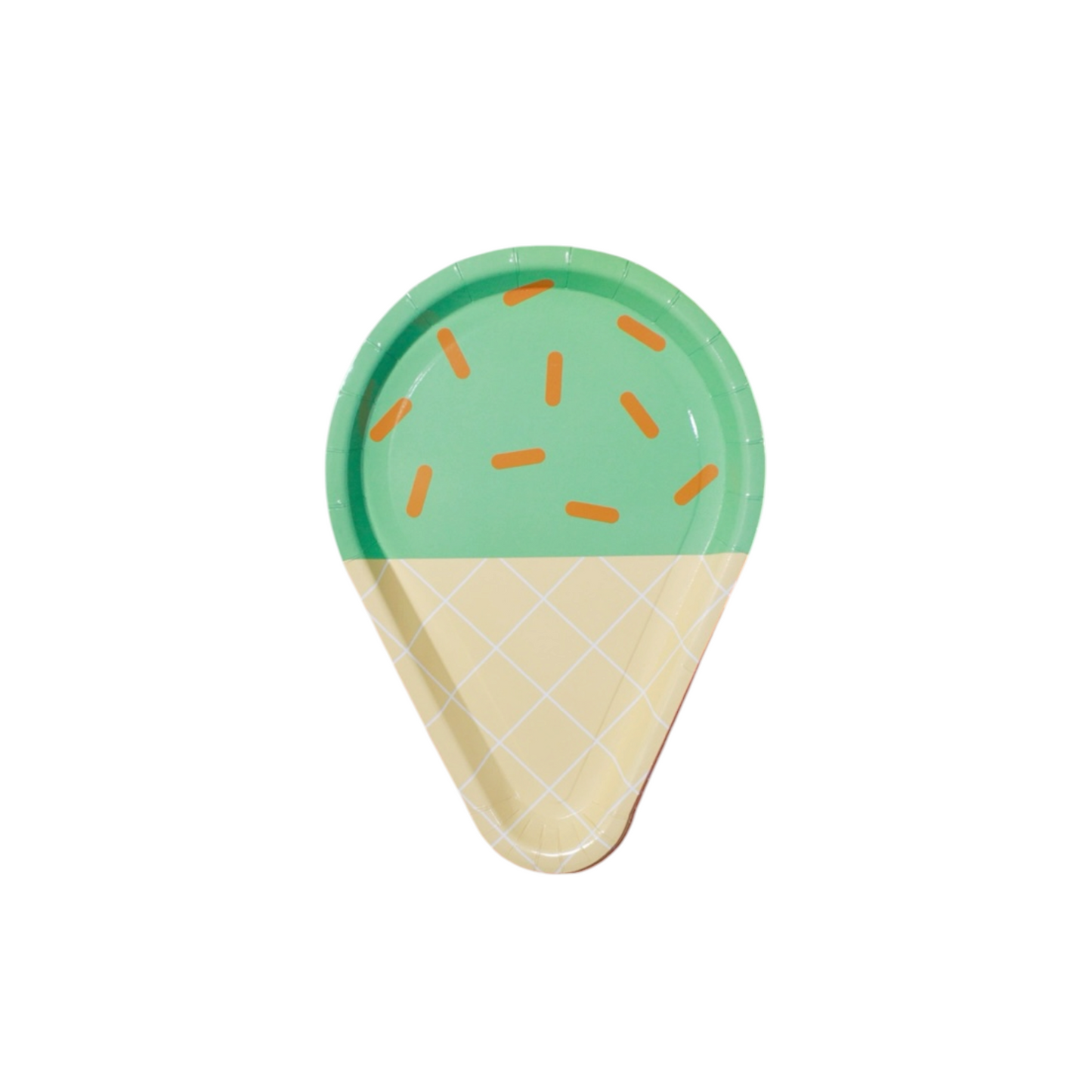 Green Ice Cream Plates - 8 Pcs