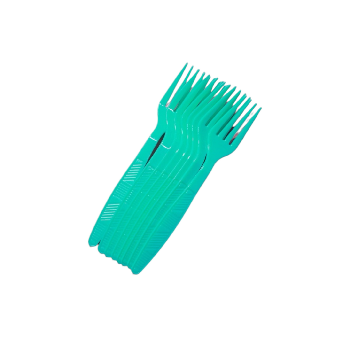 Green Plastic Forks - 8 Pcs
