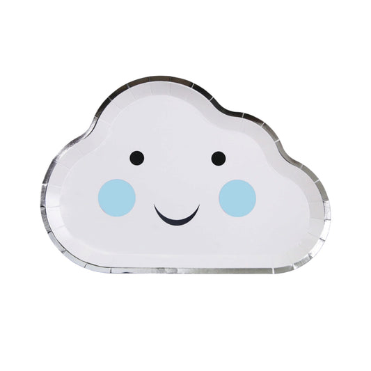 Blue Cloud Plates - 10 Pcs