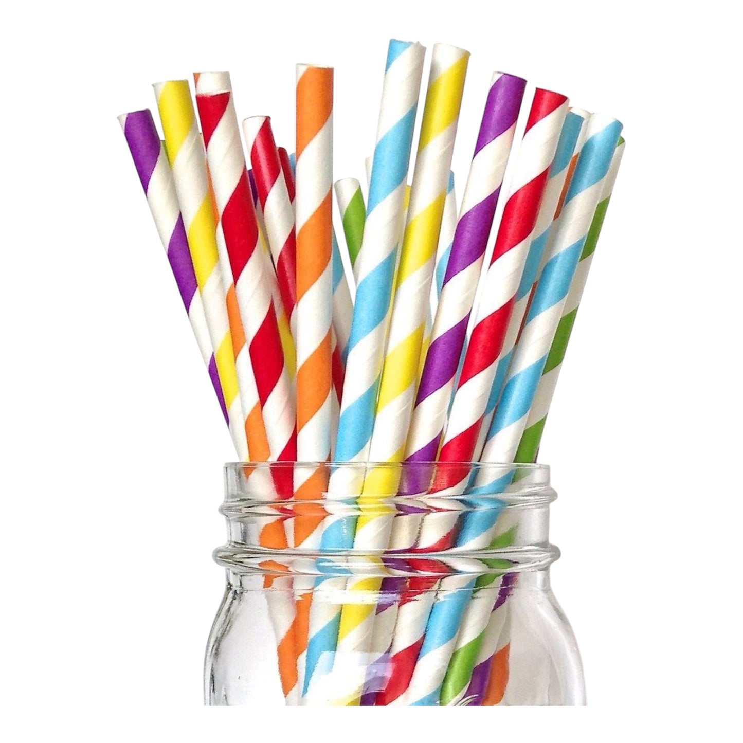Paper Straws Striped- 25 Pcs