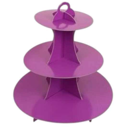Purple Cupcake Stand - 3 Tiers
