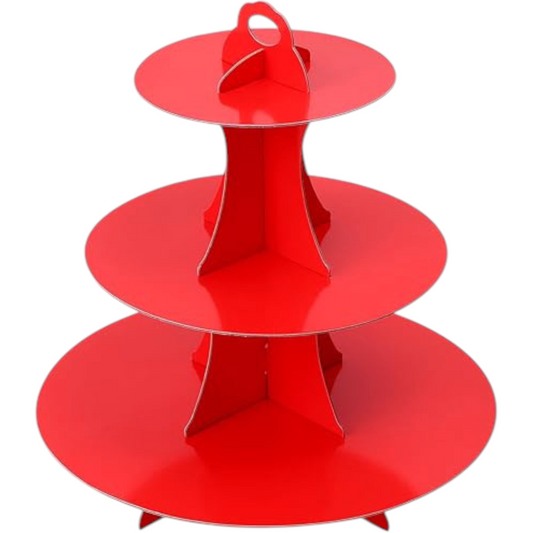 Red Cupcake Stand - 3 Tiers