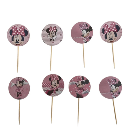 Minnie Mouse Cupcake Toppers - 24 Pcs