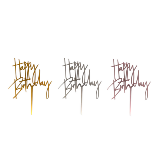 Happy Birthday Acrylic Cake Topper