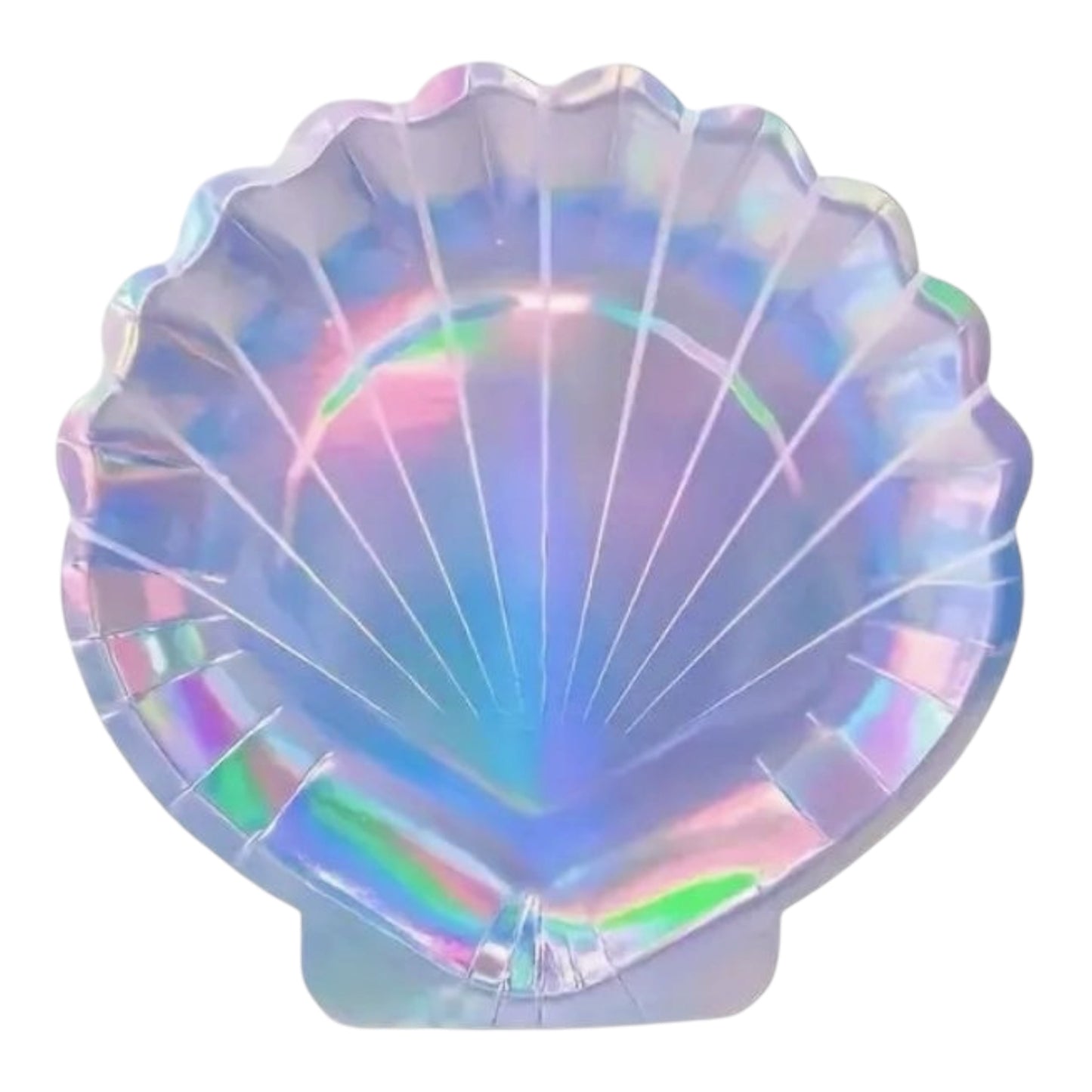 Iridescent Big Seashell Plates - 8 Pcs