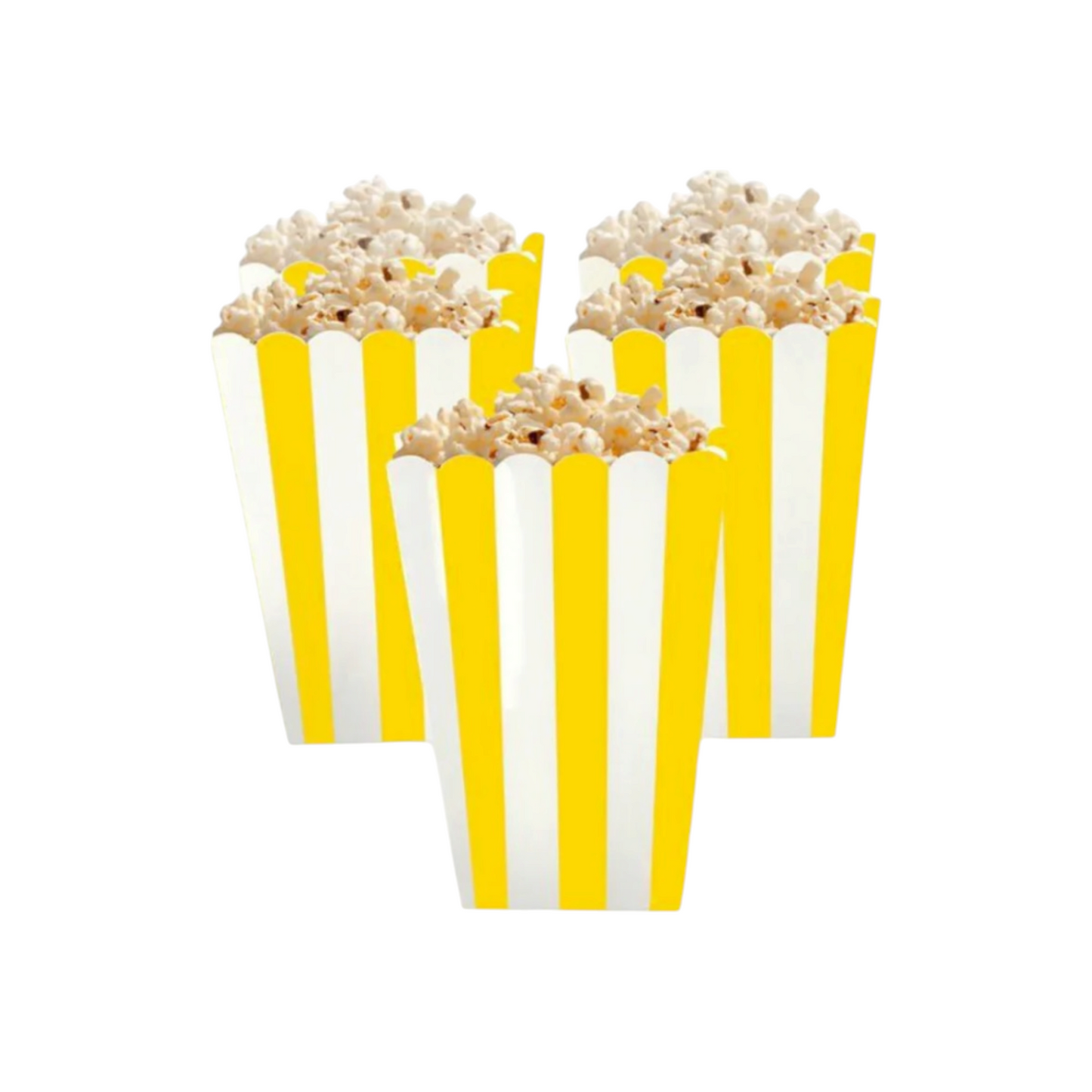 Striped Popcorn Cups - 6 Pcs