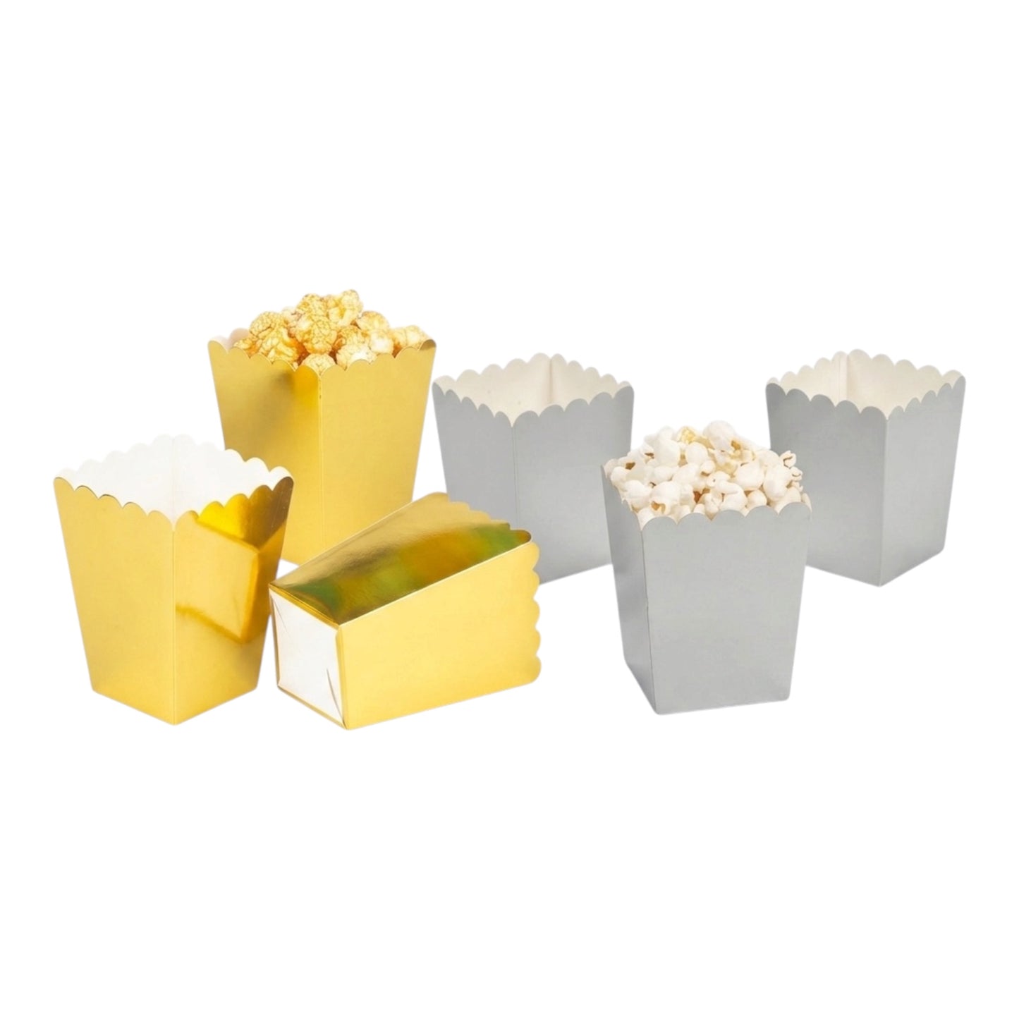 Metallic Popcorn Cups - 6 Pcs