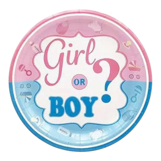 Gender Reveal Big Plates - 16 Pcs