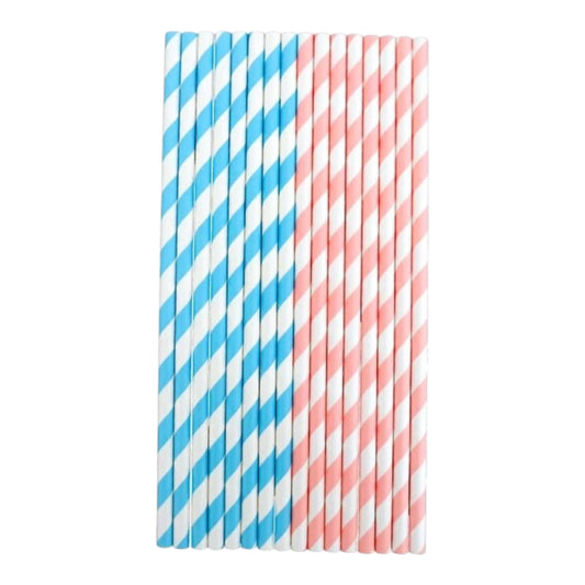 Pink and Blue Straws - 20 Pcs