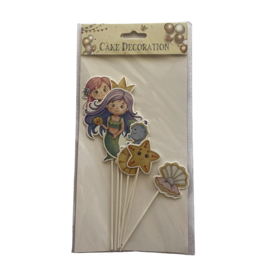 Mermaid Cake Toppers - 7 Pcs