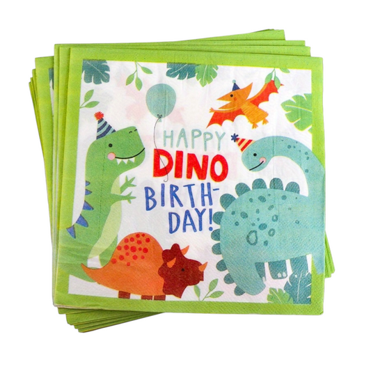 Dinosaur Napkins - 20 Pcs