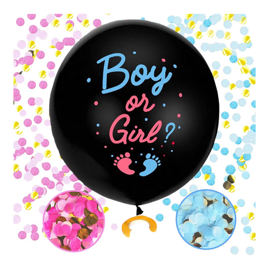 Gender Reveal Big Balloon - 32 Inch with confetti
