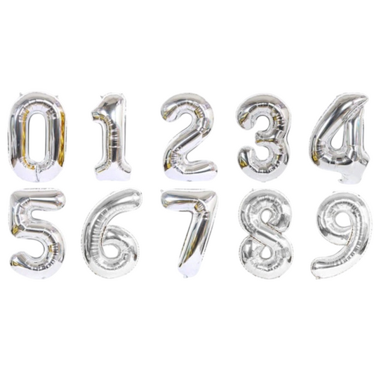 32 Inch Silver Foil Number Balloon