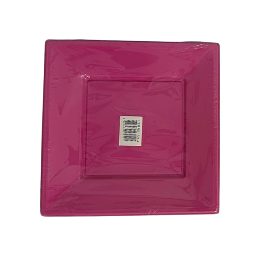 Pink Squared Plates - 10 Pcs