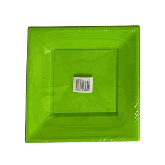 Green Squared Plates - 10 Pcs