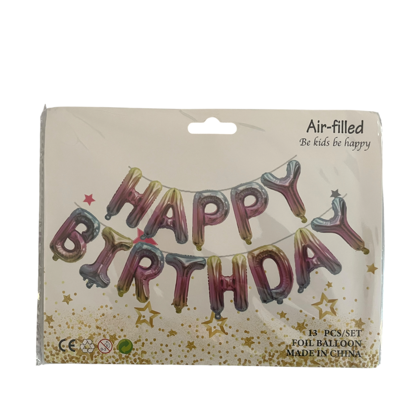 Happy Birthday Balloon Banner - Air-filled