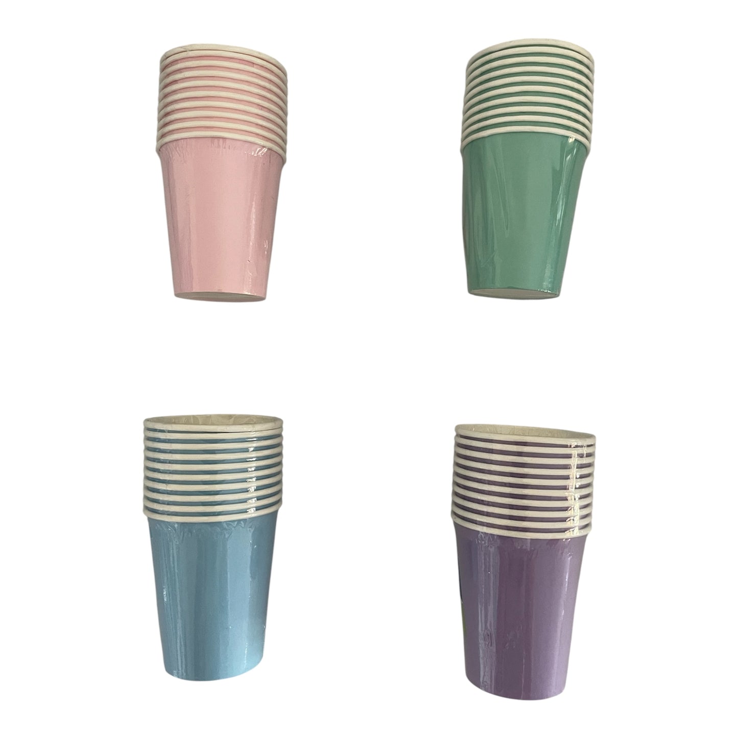 Pastel Colors Paper Cups - 10 Pcs