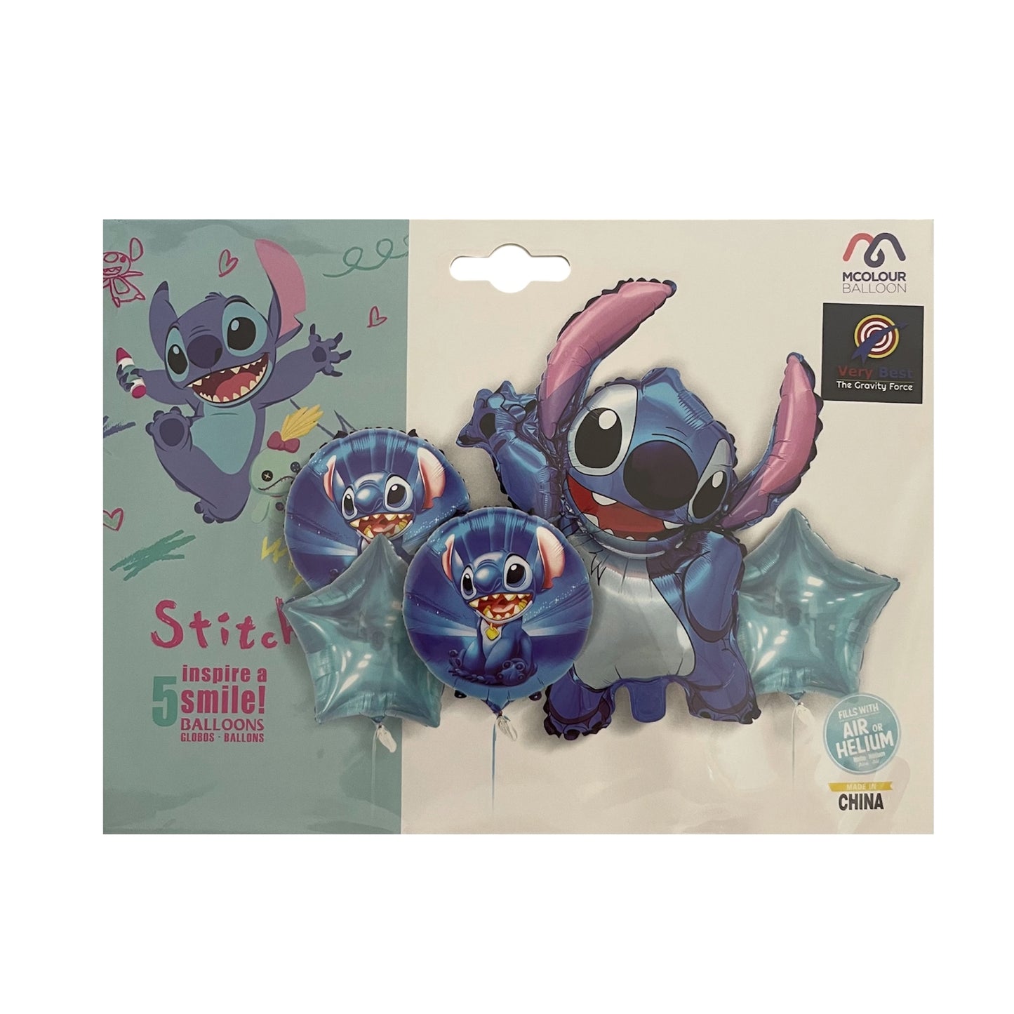 Stitch 5 Pcs Foil Balloons