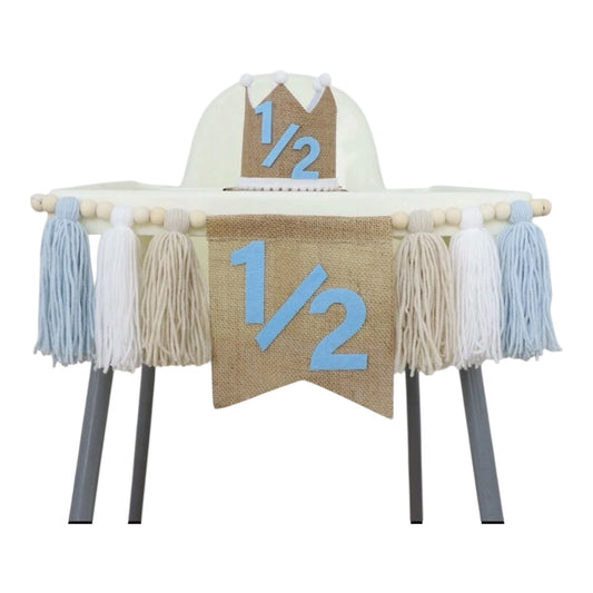 Blue Half Birthday Decoration Set - 2 Pcs
