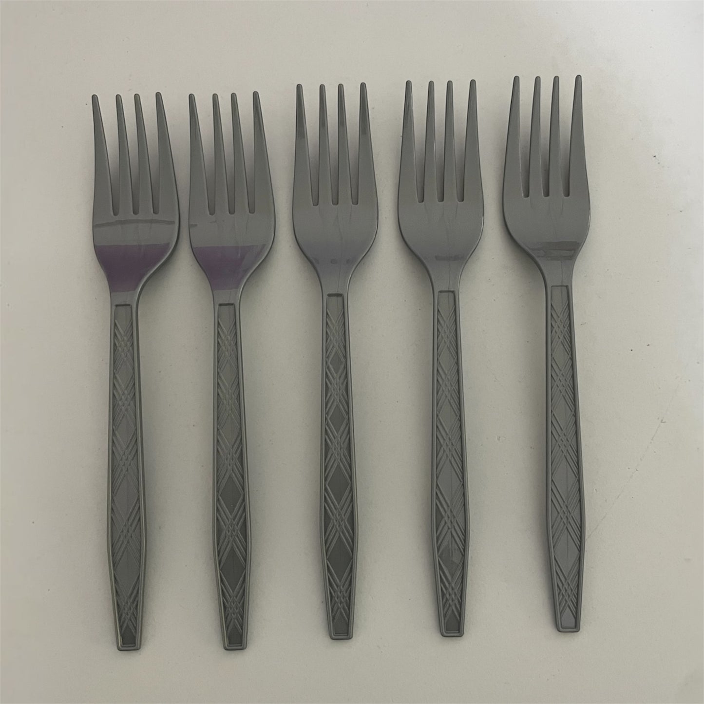 Silver Grey Plastic Forks - 25 Pcs