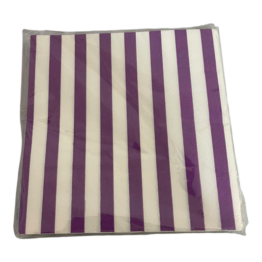 Striped Purple Napkins - 20 Pcs - 17*17cm