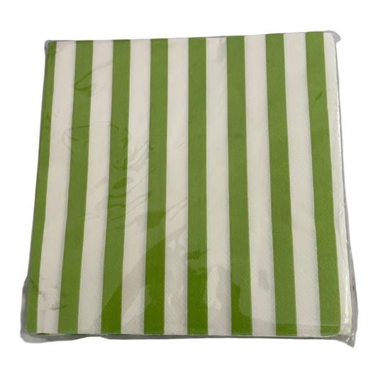 Striped Green Napkins - 20 Pcs - 17*17cm