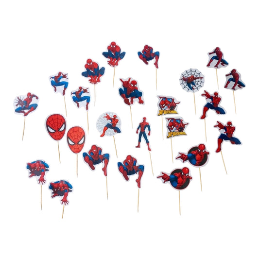 Spiderman Cupcake Toppers - 24 Pcs