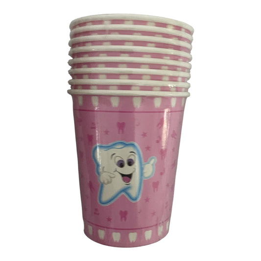 Pink First Tooth Cups - 8 Pcs
