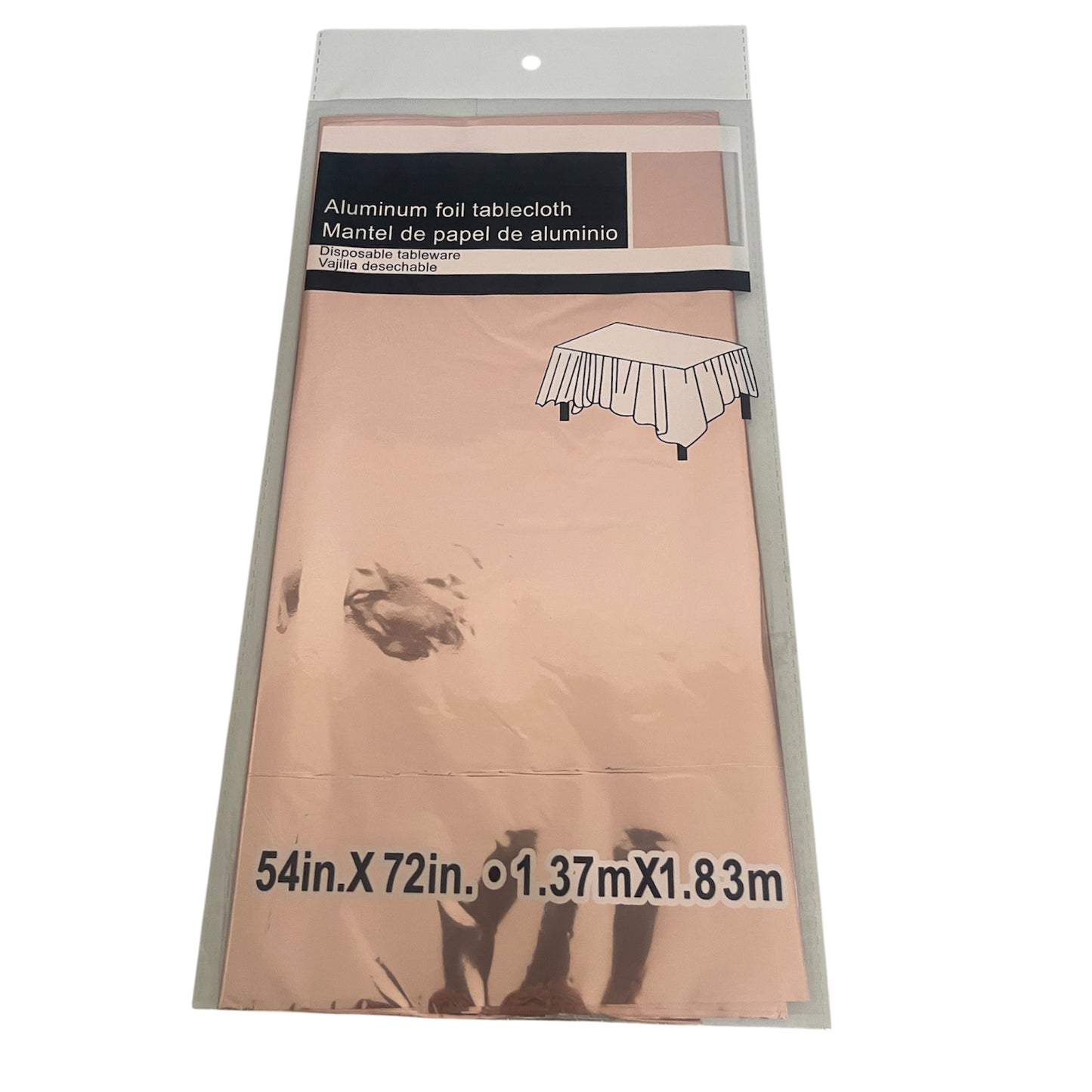 Metallic Rose Gold Tablecover - 137*183cm