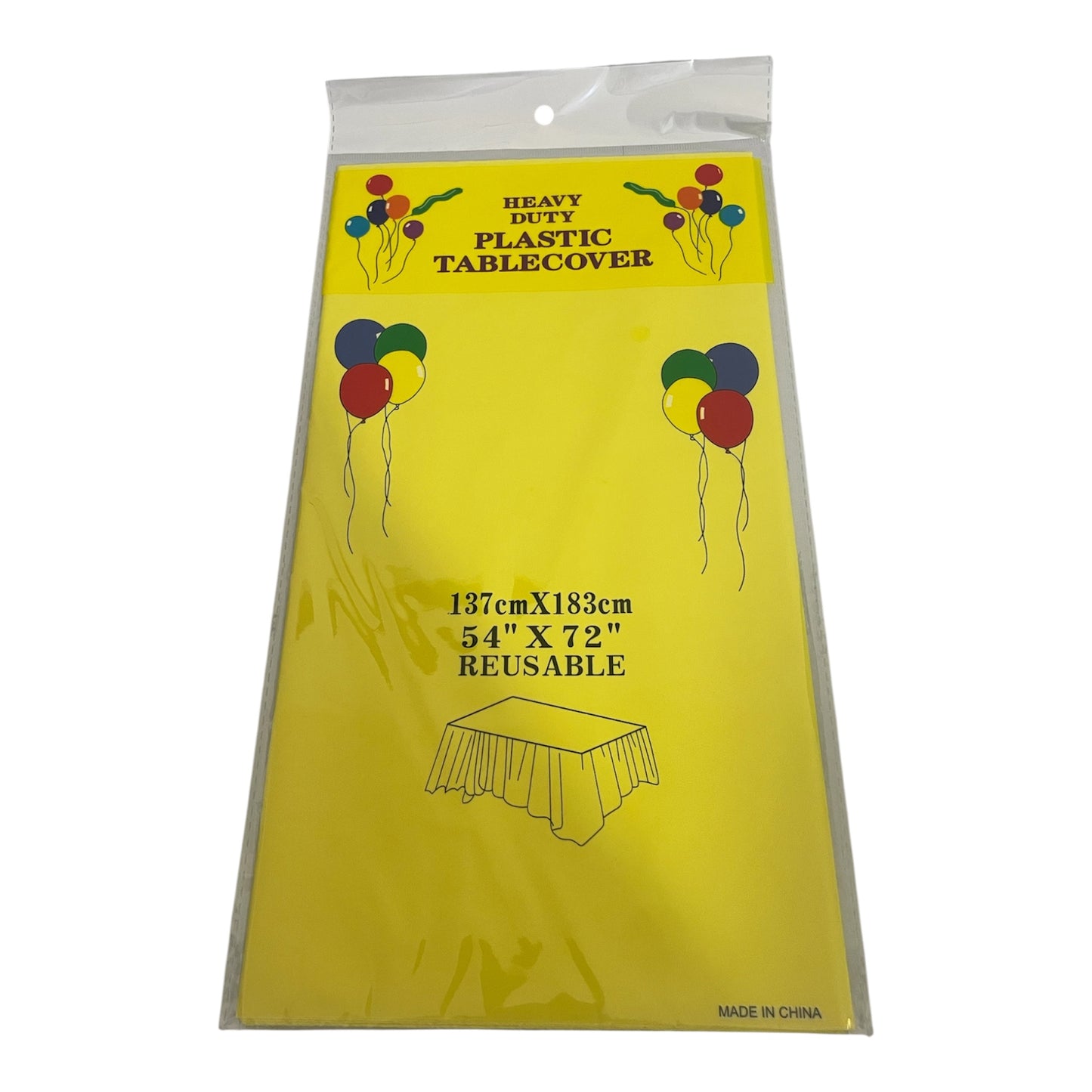 Yellow Plastic Tablecover - 137*183cm
