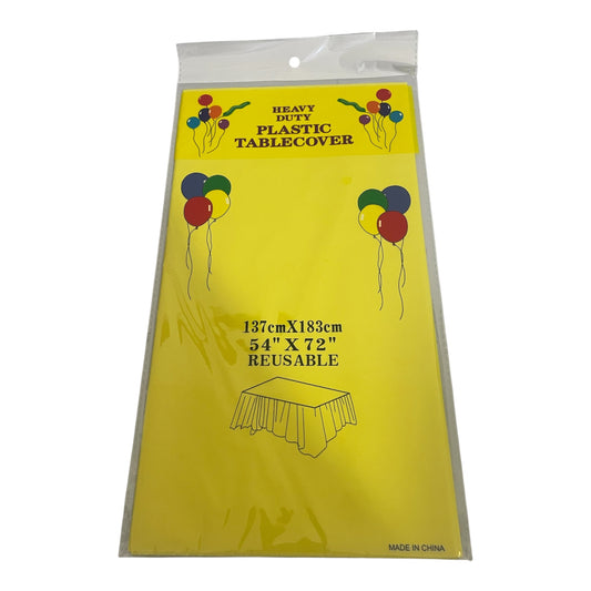 Yellow Plastic Tablecover - 137*183cm